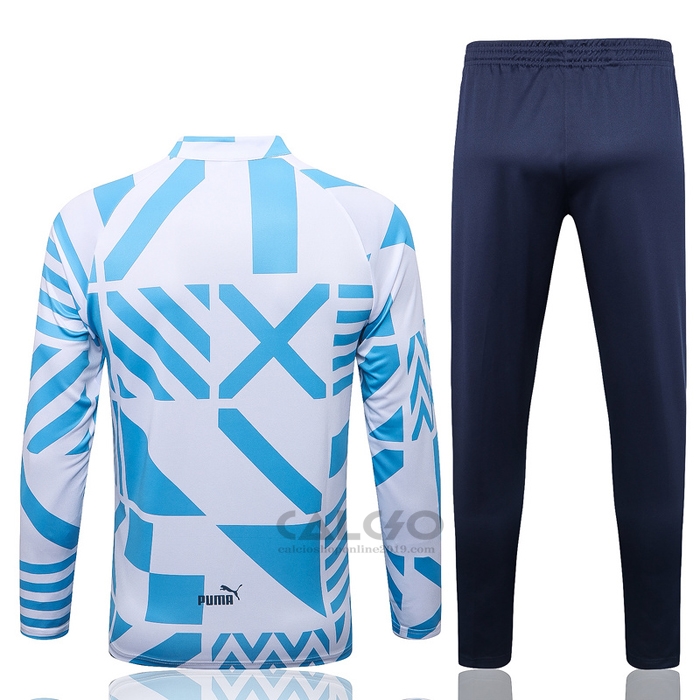 Tuta da Track di Felpa Manchester City 2022-2023 Bianco e Blu